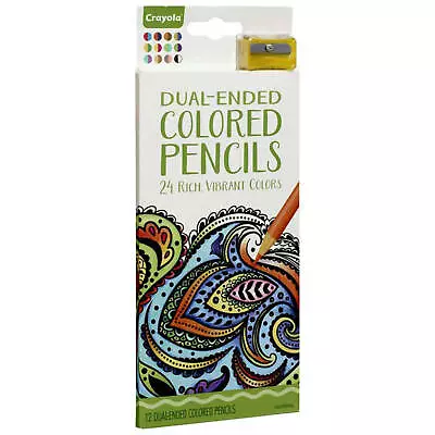 Crayola Dual-Ended Coloured Pencils - 12 Pack / 24 Rich Vibrant Colours • £4.47