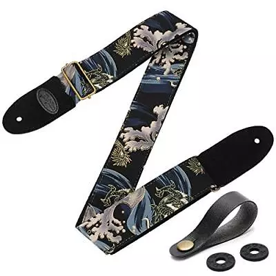 Guitar Strap With 2 Strap Locks & Strap Button Dragon Guitar  Assorted Colors  • $14.31