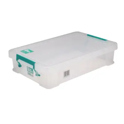 StoreStack 5.5 Litre Plastic Storage Box W400xD255xH80mm Clear - New +Free 24h • £9.89