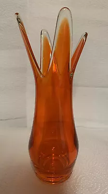 RARE Mid Century Modern Viking Glass Amberina 4 Fingers Clear Cased 8.75 T • $124.99