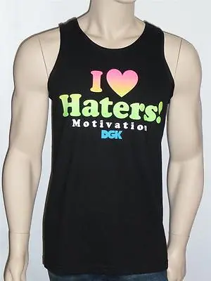 DGK I Love Haters Motivation Dirty Ghetto Kids Mens Black Tank Top New NWT • $19.95