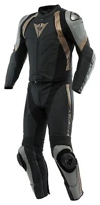 Dainese Avro 4 Mens Leather Motorcycle 2-Piece Suit Black/Platinum • $1199.95