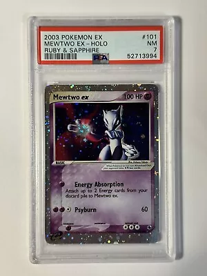 2004 Pokemon Mewtwo Ex 101/109 Ruby & Sapphire Holo PSA 7 • $97