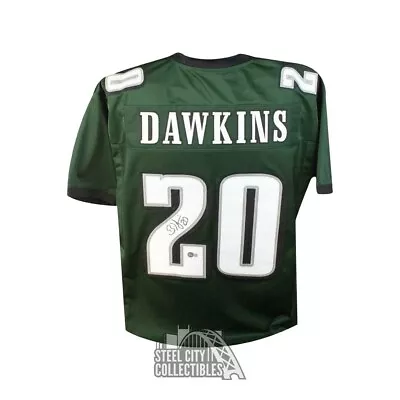 Brian Dawkins Autographed Philadelphia Green Custom Football Jersey - BAS • $116.96