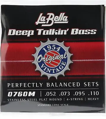 La Bella 0760M Deep Talkin' Bass Flatwound Bass Strings - 1954  Original  Style • $45.95
