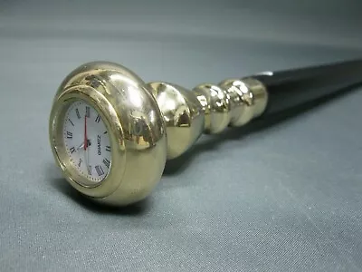 Steampunk Cane Brass Roman Clock Top Watch Handle Victorian Wooden Walking Stick • $34.92