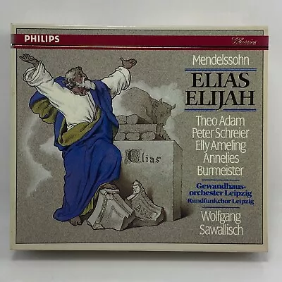 SAWALLISCH AMELING HRAHMER ADAM - MENDELSSOHN Elias Elijah Philips 2 CD Box • £8.53