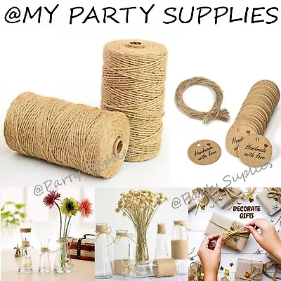 £2.10 • Buy 10m-1000M Metre Natural Brown Shabby Rustic Twine String Shank Craft Jute 