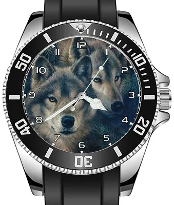 Grey Wolf Art Lover Unique Unisex Sporty Watch • $107.49