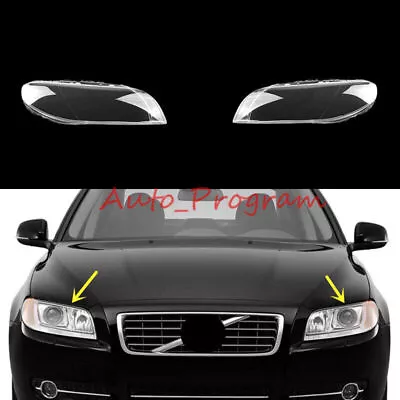 Both Side Headlight Clear Lens Replace Cover + Sealant For Volvo S80 2009-2015 • $208.68