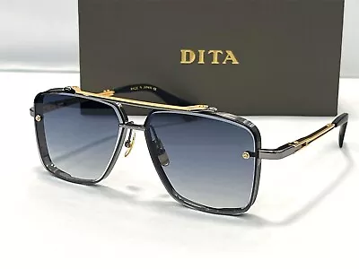 Dita Mach-Six DT DTS121 62-05 Black Gold Metal Sunglasses Grey Gradient Lens • $133.99