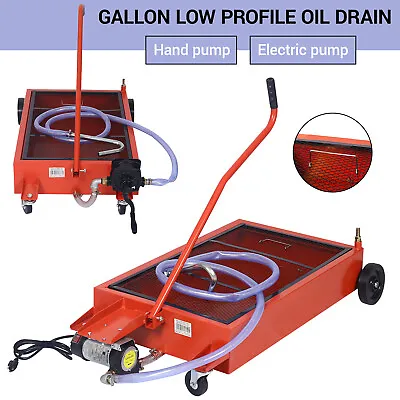 $205.19 • Buy 17 Gallon Oil Drain Pan Tank Low Profile Dolly W/ Pump & Wheels For Car Truck