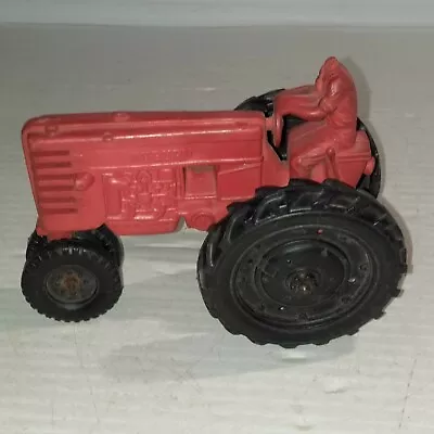 Vintage Auburn 5  Red Rubber Farm Tractor Toy Made In USA • $19.99