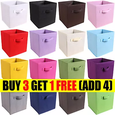 NEW Foldable Storage Collapsible Box Home Clothes Organizer Fabric Cube UK🔥 • £10.88