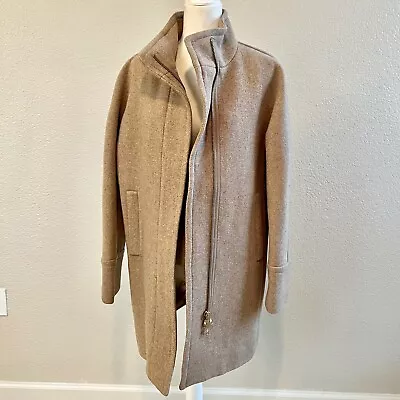 J.Crew Nello Gori Coat In Italian Stadium-Cloth Size 10 Tan Brown Classic Fit • $83.25