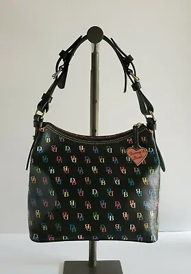 $169.49 • Buy Dooney & Bourke Bag Lucy W/o Pockets Signature Logo Black Shiny It Bag Rainbow