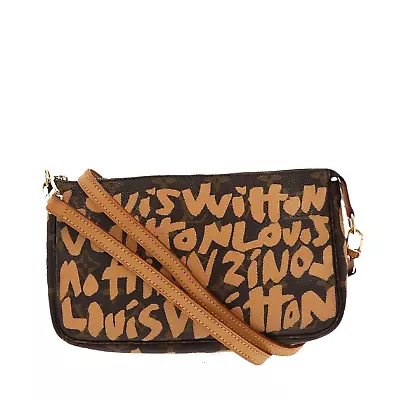 LOUIS VUITTON Limited Edition X Stephen Sprouse Graffiti Pochette Accessorie Bag • £1415