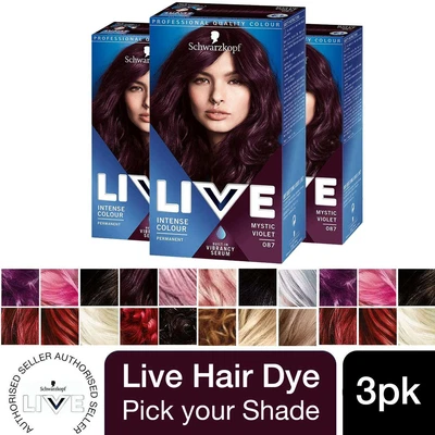 £17.99 • Buy 3pk Schwarzkopf Live Intense Colour Permanent Or Semi-Permanent Hair Dye