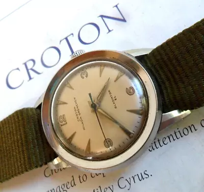 Vintage 1950's Men's Croton Gladiator EL Nivada Gretchen Swiss Mechanical Watch • $43