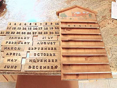 Vintage Farmhouse Country Theme Wooden Perpetual Calendar Complete Set Blocks • $68.97