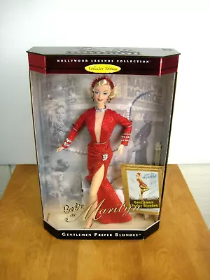 £74.92 • Buy Barbie Doll As Marilyn Gentlemen Prefer Blondes In Red Dress New Mattel 17452