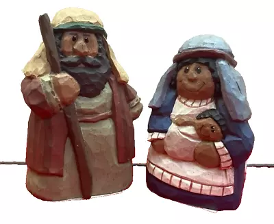 VTG Eddie Walker Nativity Carved & Painted Joyous Wood Figures Darker Skin RARE • $39.99