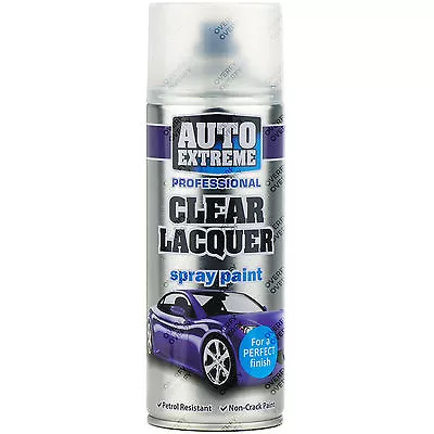 £6.99 • Buy 1 X 400ml Clear Lacquer Gloss Spray Paint Aerosol Can Auto Extreme Metal Wood