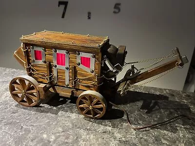 $67.49 • Buy Vintage Tramp Folk Art Covered Conestoga Wagon TV Lamp Light Western Cowboy Nice