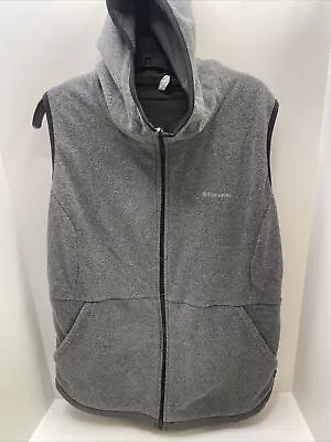 Columbia Mens Sz Large Gray Front Zip Hooded Sleeveless Jacket Reversible. • $32