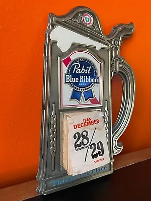 Vintage Pabst Beer Sign Calendar Mug Bar Sign Stein Pewter Game Room Man Cave  • $99.99