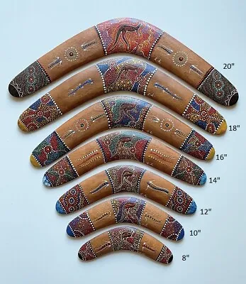 Boomerang Aboriginal Art Hand Made Hand Painted Australian Souvenirs • $24.95