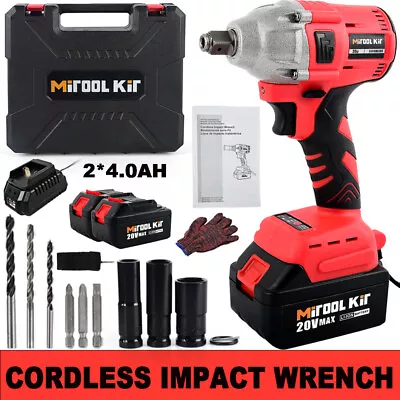 Cordless Impact Wrench Gun 1/2'' Electric 500Nm High Power Driver Li-ion Battery • $45.99