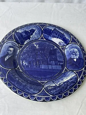 Antique Rowland & Marsellus Staffordshire Longfellow Cobalt Blue 10  Plate Read • £11.40