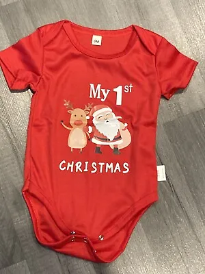 My First Christmas Red Baby Unisex Baby Grow • £4