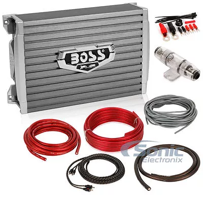 Boss AR1500M 1500W Monoblock Armor Series Class D Car Amplifier + 4 AWG Amp Kit • $109.99