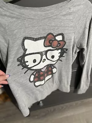 Hello Kitty Sanrio Grey Long Sleeve Shirt Size Large 2010 I Love Nerds • $22