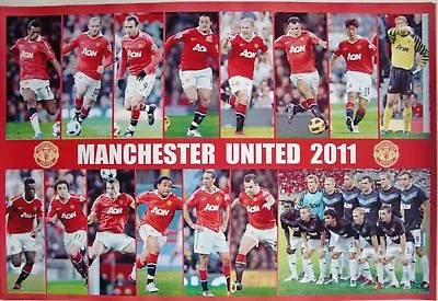 MANCHESTER UNITED 2011 FOOTBALL POSTER -15 Action Shots Of The Soccer Team • $15.96