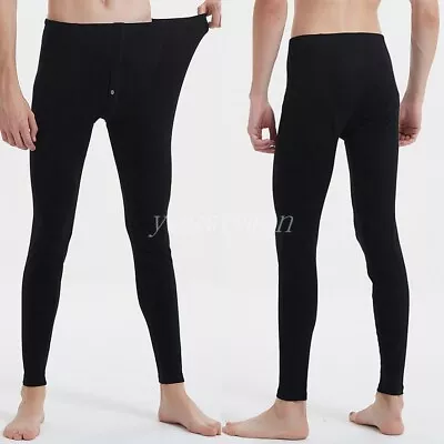 $19.99 • Buy Men Silk Wool Baselayer Thermal Long Johns Slim Leggings Underwear Bottoms Pants