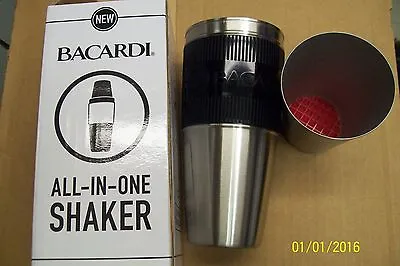 BACARDI COCKTAIL SHAKER BUILT IN MUDDLER & NUBS ALL-IN-ONE $9 Each Additional • $15