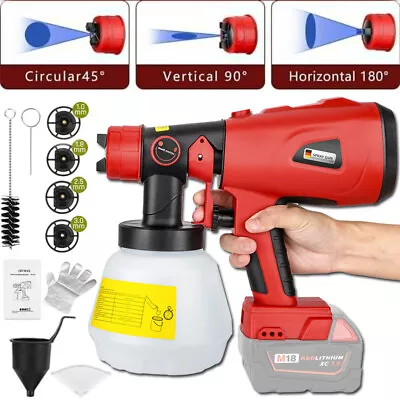 High Pressure Cordless Electric Spray Gun For Milwaukee Airless Paint Airbrush • $53.93