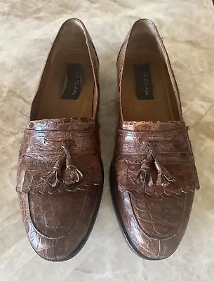 MEZLAN  RODEO  Genuine Crocodile Alligator Loafers Shoes Boots BROWN Men's Sz 13 • $148