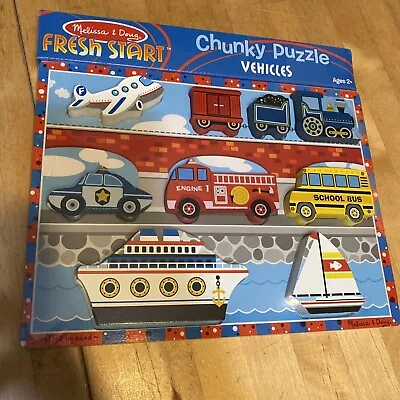 New & Sealed! Melissa & Doug Fresh Start Chunky Puzzle Vehicles • $8