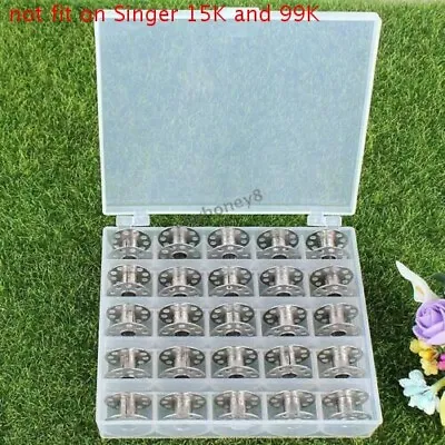 25pcs Sewing Machine Bobbins Spools Metal For Brother Janome Singer Craft • £3.99