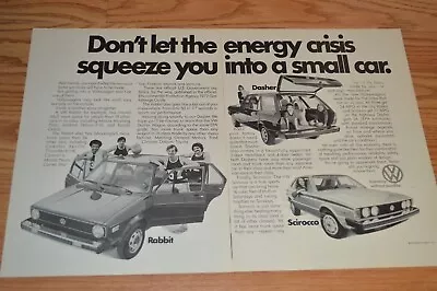 ★1977 Vw Rabbit Dasher Scirocco Original Vintage Advertisement Print Ad 77 • $9.99