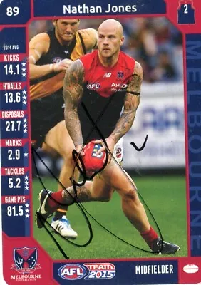 $7.50 • Buy AFL Teamcoach 2015 #89 Melbourne Nathan Jones Autographed Card