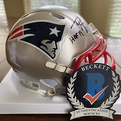 Ty Law Signed New England Patriots Mini Helmet HOF '19 Beckett • $105.99