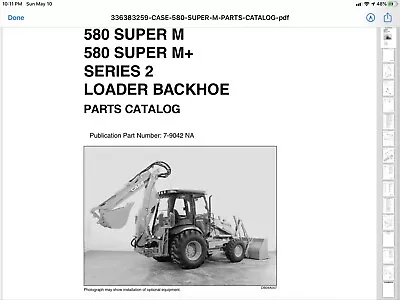 $5 • Buy Case 580 SUPER M 580SM 580 SUPER M+ Series 2  Backhoe Parts Catalog  PDFdownload