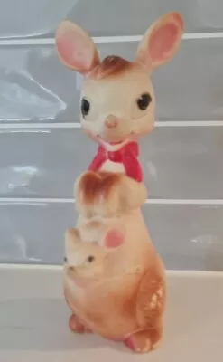 Vintage Edward Mobley Kangaroo And Joey Rubber Squeaker Toy 1961 • $30