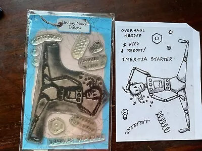 Lindsay Mason Clear Stamp Set - PICSA 6332 - Overhaul Needed - Robot Computer • £3