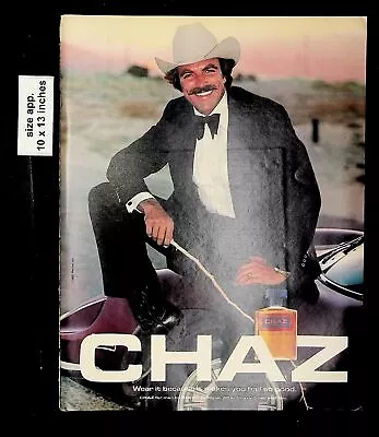 $9.97 • Buy 1980 Chaz Cologne Tom Selleck Wear It Makes You Feel Good Vintage Print Ad 18038
